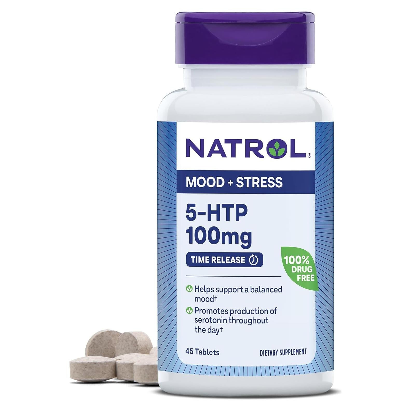 Natrol 5-HTP 100mg Suplemento Dietético 90 Tabletas Liberación Prolongada