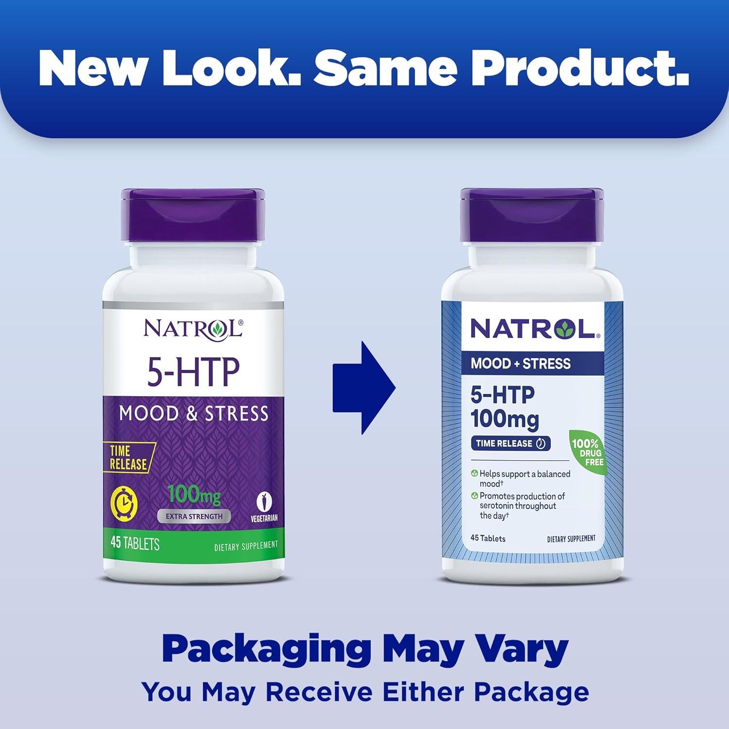 Natrol 5-HTP 100mg Suplemento Dietético 90 Tabletas Liberación Prolongada