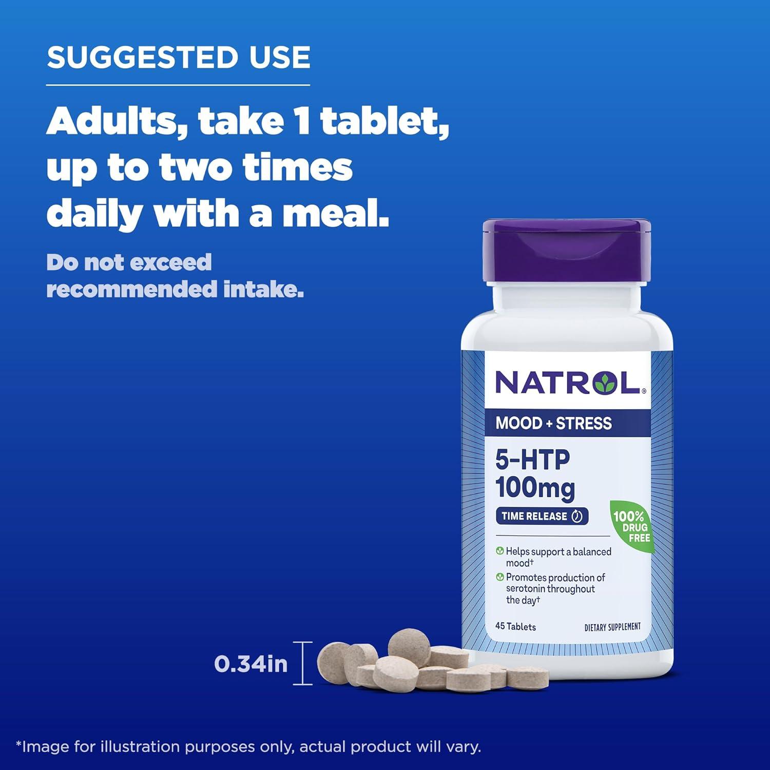 Natrol 5-HTP 100mg Suplemento Dietético 90 Tabletas Liberación Prolongada