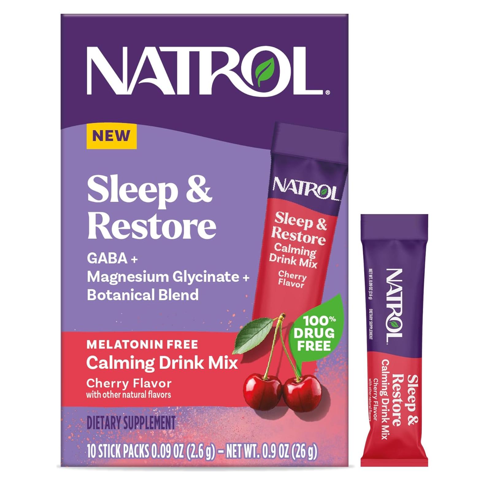 Bebida Calmante Natrol Sleep & Restore con Magnesio 10 Stick