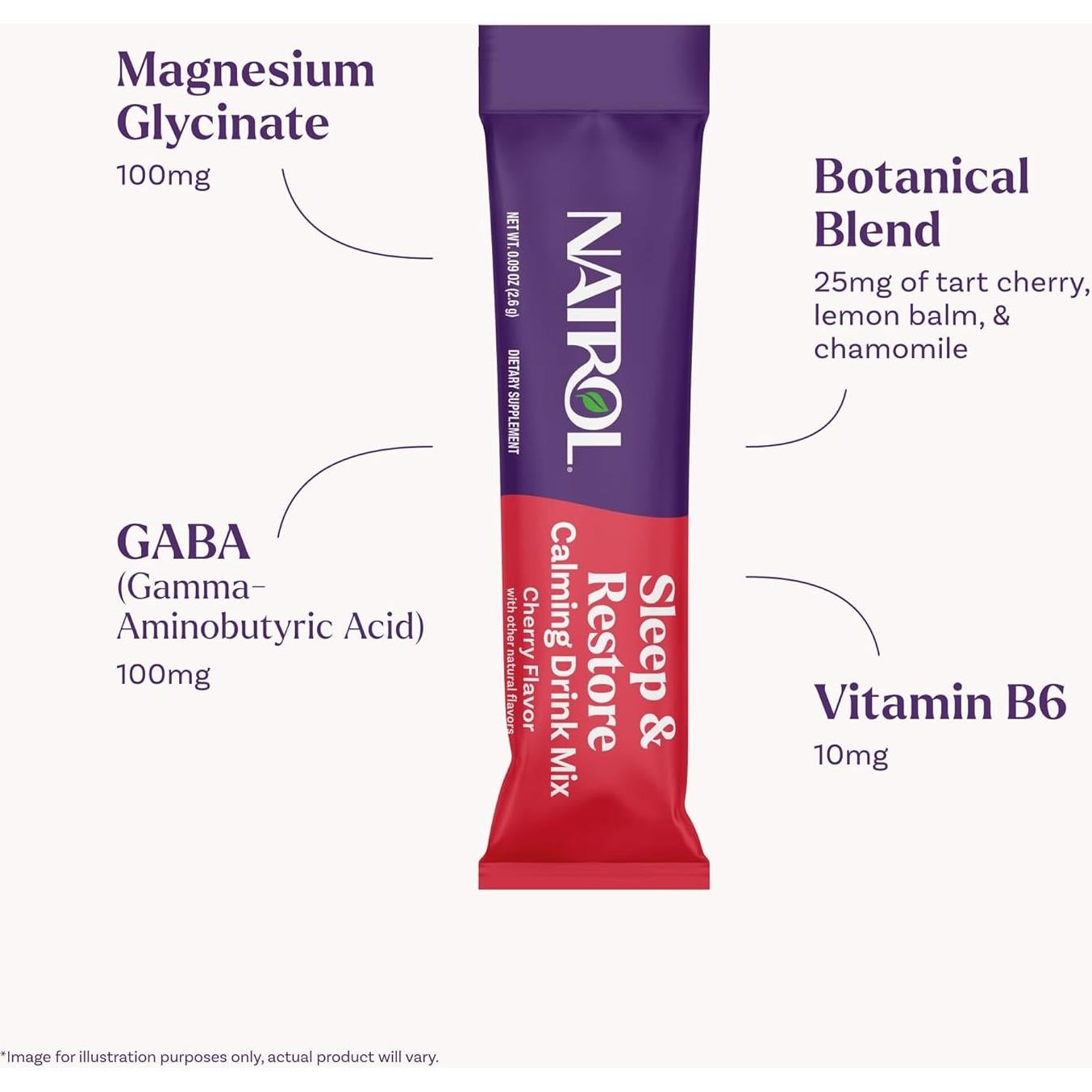 Bebida Calmante Natrol Sleep & Restore con Magnesio 10 Stick