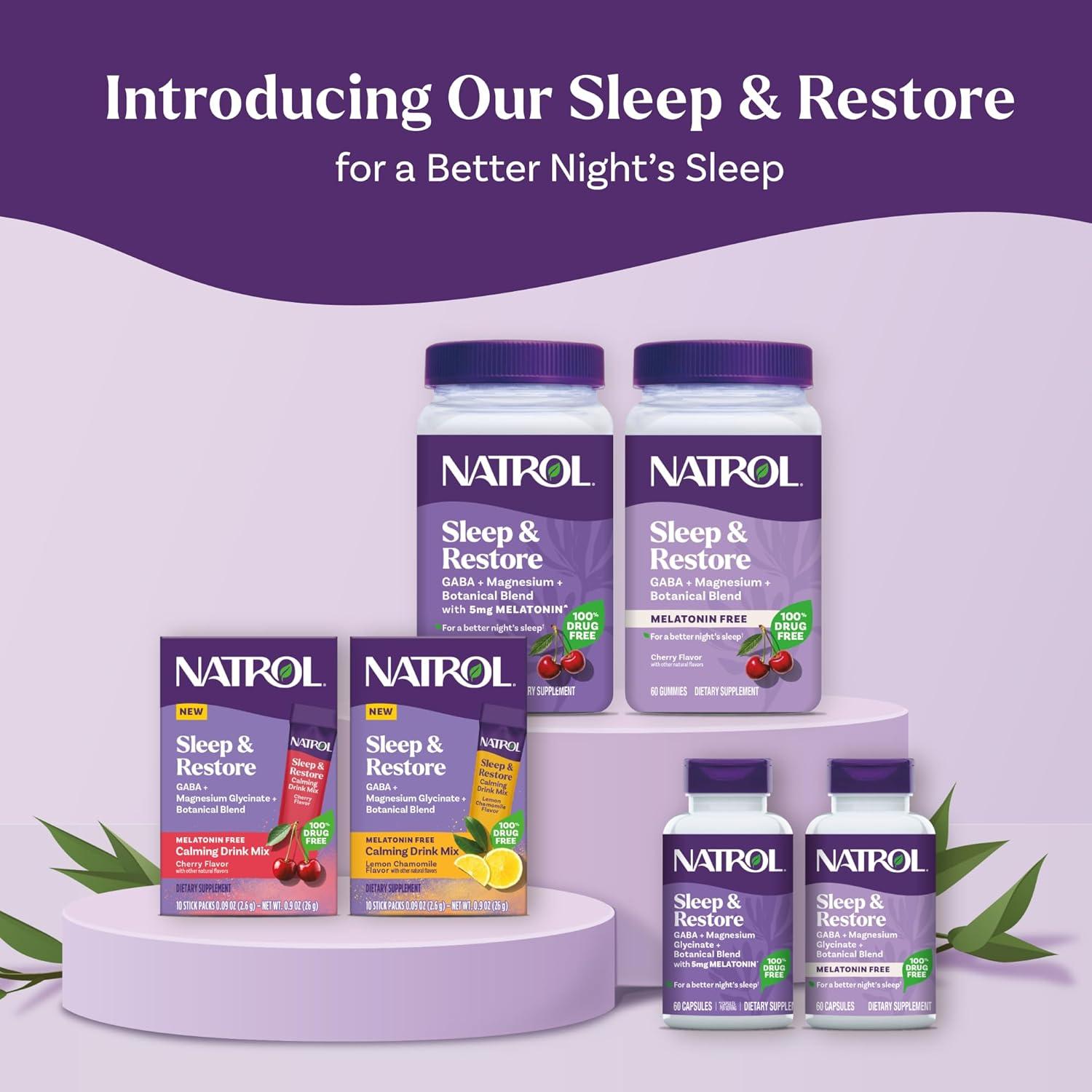 Bebida Calmante Natrol Sleep & Restore con Magnesio 10 Stick