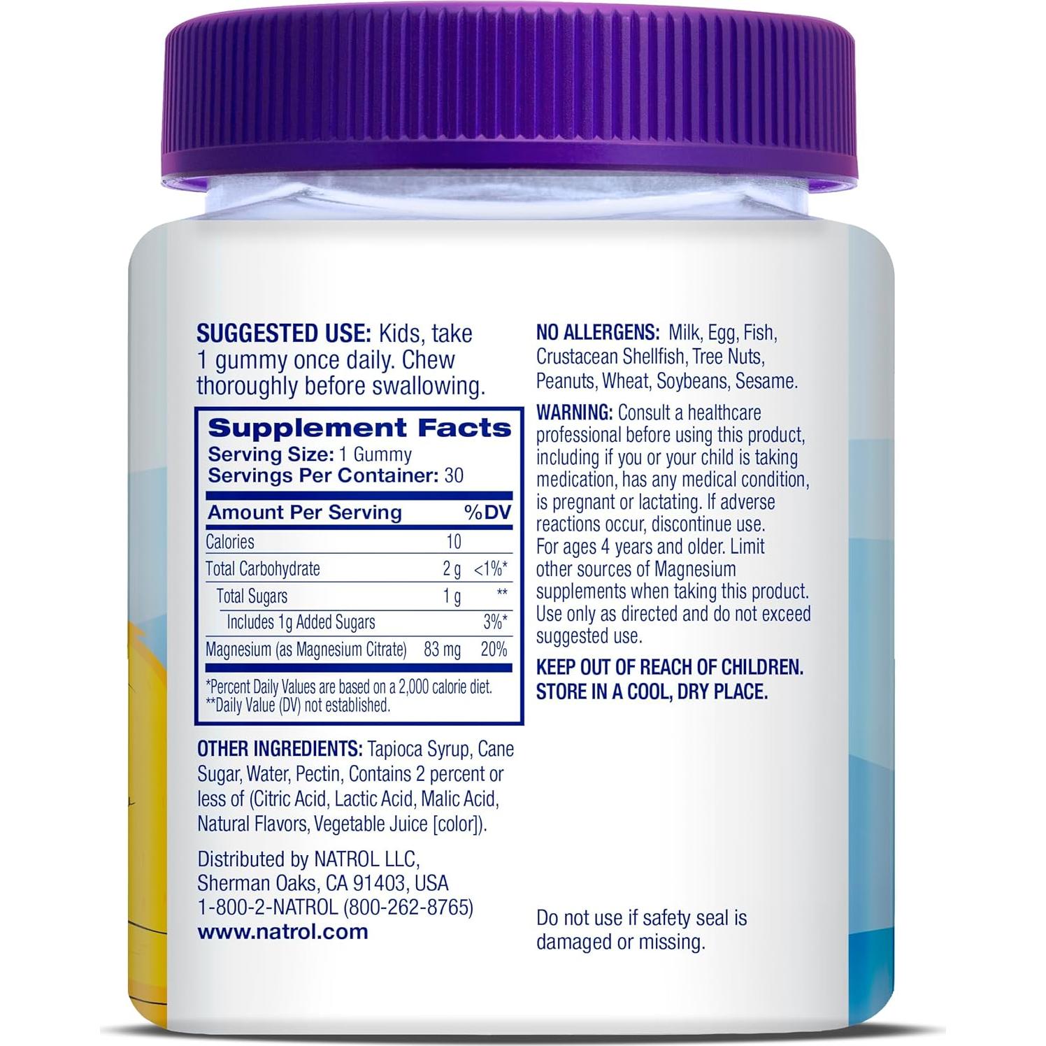 Gomitas de Magnesio para Niños Natrol - 30 Unidades