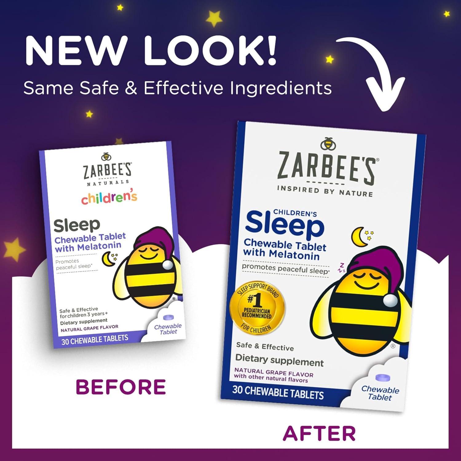 Tableta Masticable de Melatonina Zarbee's Kids 1mg Uva 30 Unidades