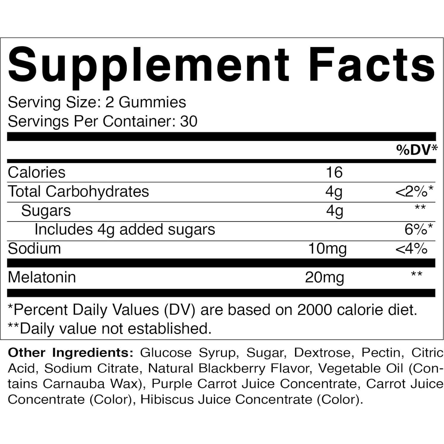 Gomitas de Melatonina Vitamatic 20mg Veganas - 60 Unidades