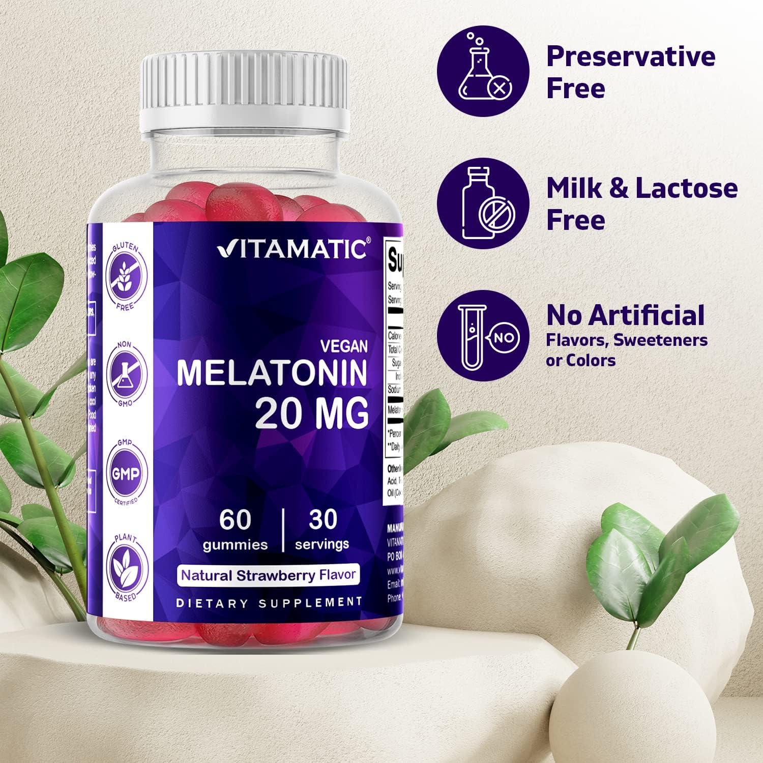 Gomitas de Melatonina Vitamatic 20mg Veganas - 60 Unidades