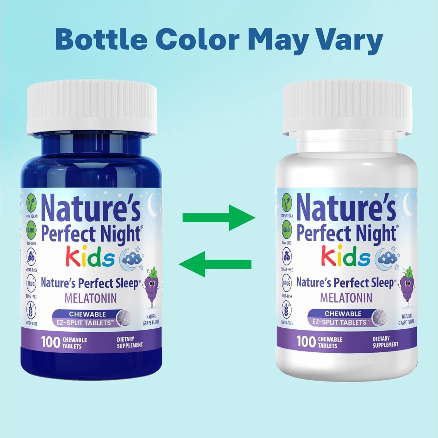 Melatonina para Niños Noche Perfecta 1mg 100 Tabletas Masticables