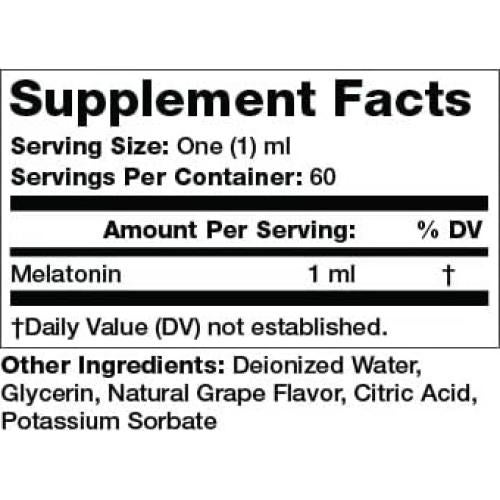 Melatonina Líquida Olympian Labs 1mg 60ml Sin Alcohol