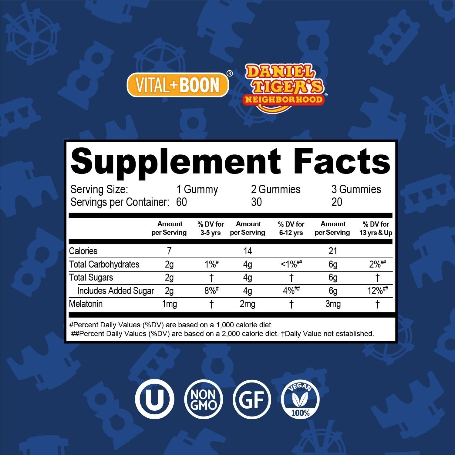 Gominolas de Melatonina Daniel Tiger 60 Unidades Veganas