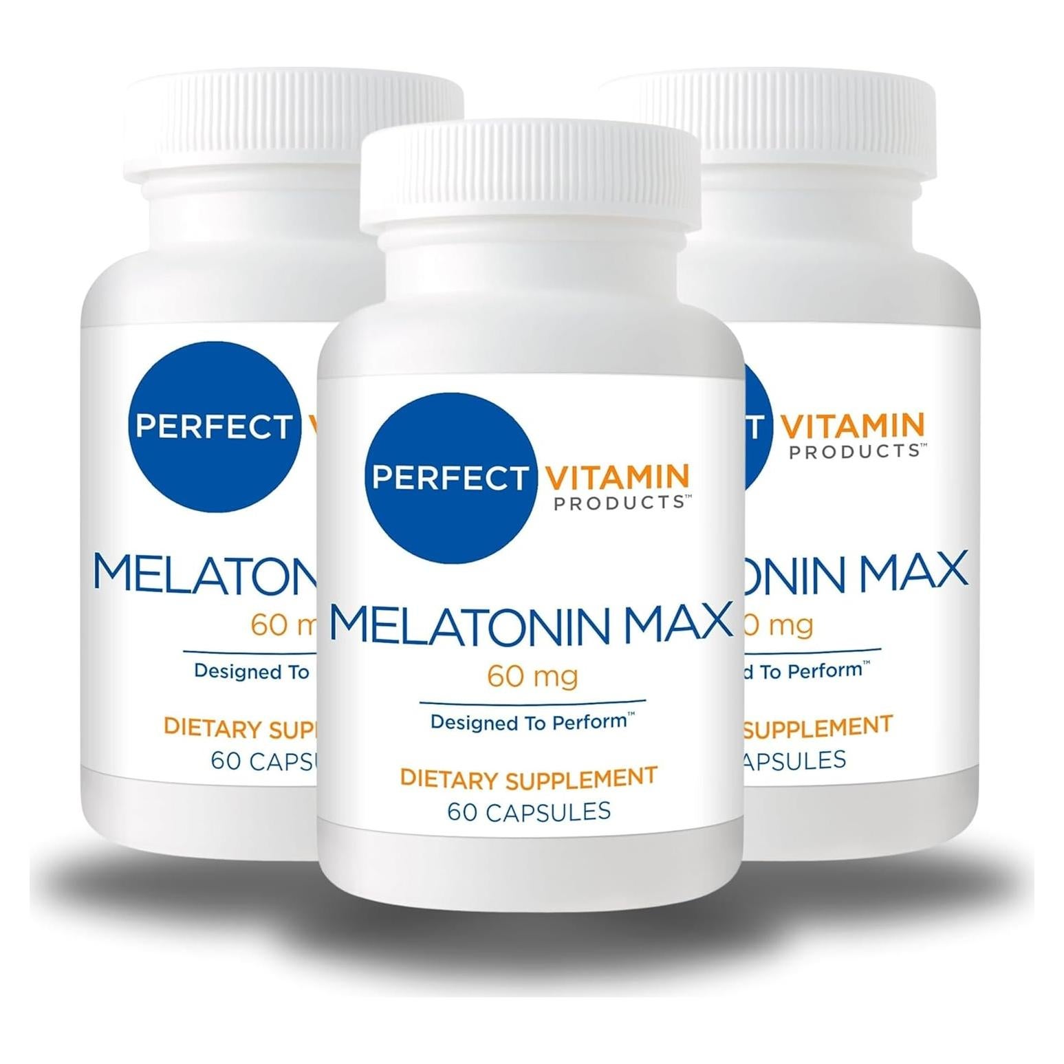Suplemento de Melatonina 60mg Perfect Vitamin - 3 Pack Vegano