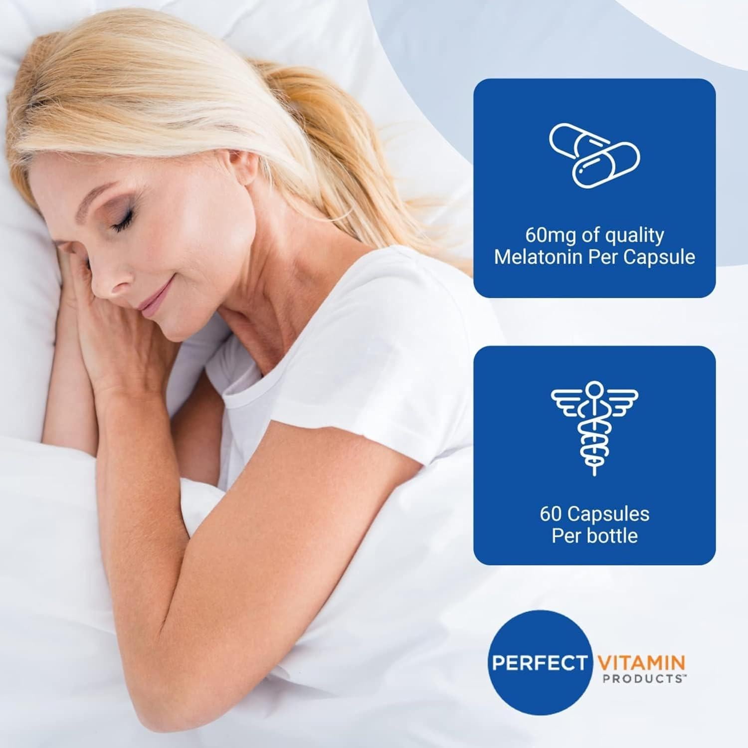 Suplemento de Melatonina 60mg Perfect Vitamin - 3 Pack Vegano