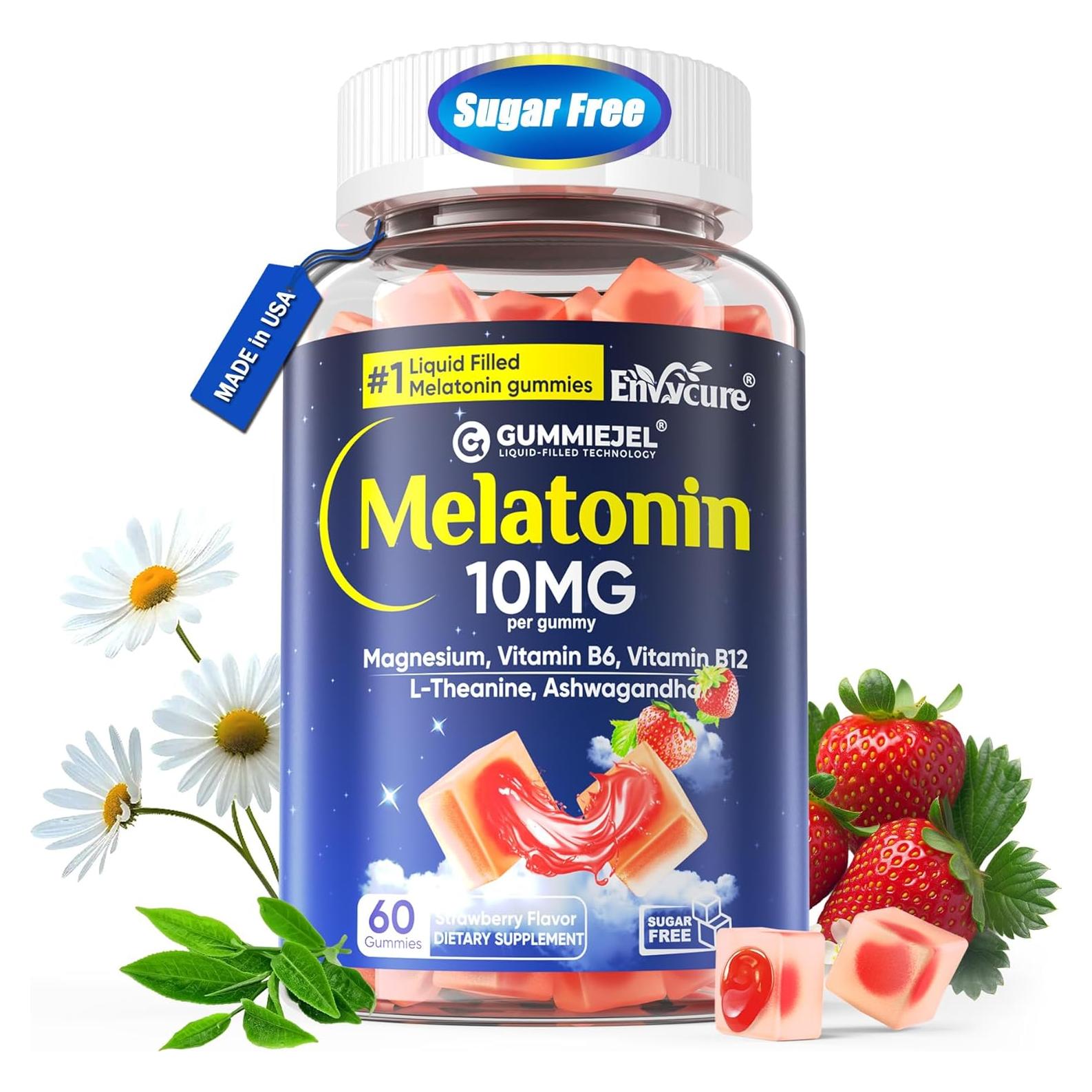 Gomitas de Melatonina 10mg con Magnesio ENVYCURE 60 Unidades