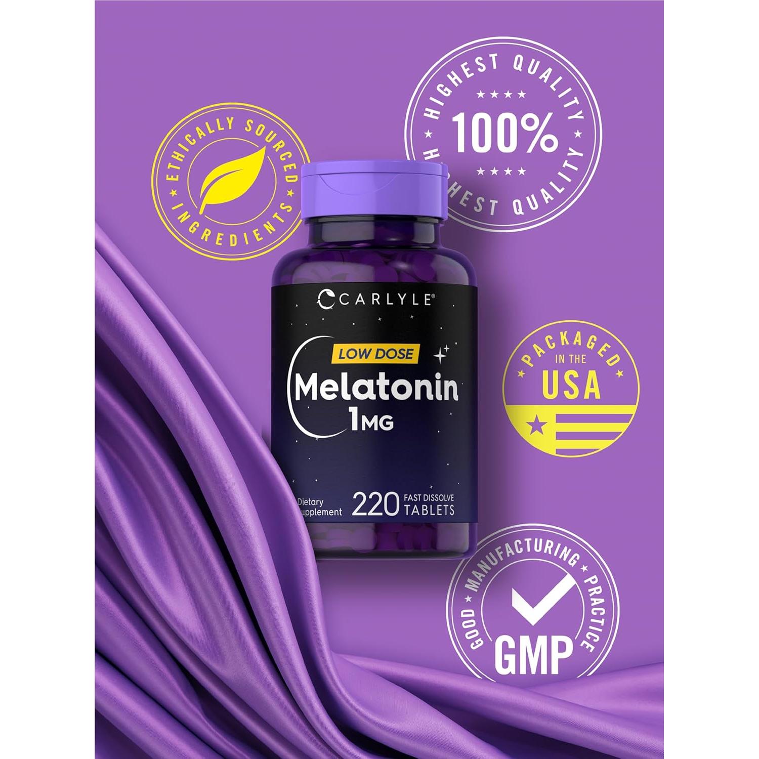 Melatonina 1 mg Carlyle | 220 Tabletas Rápidas Sabor Bayas