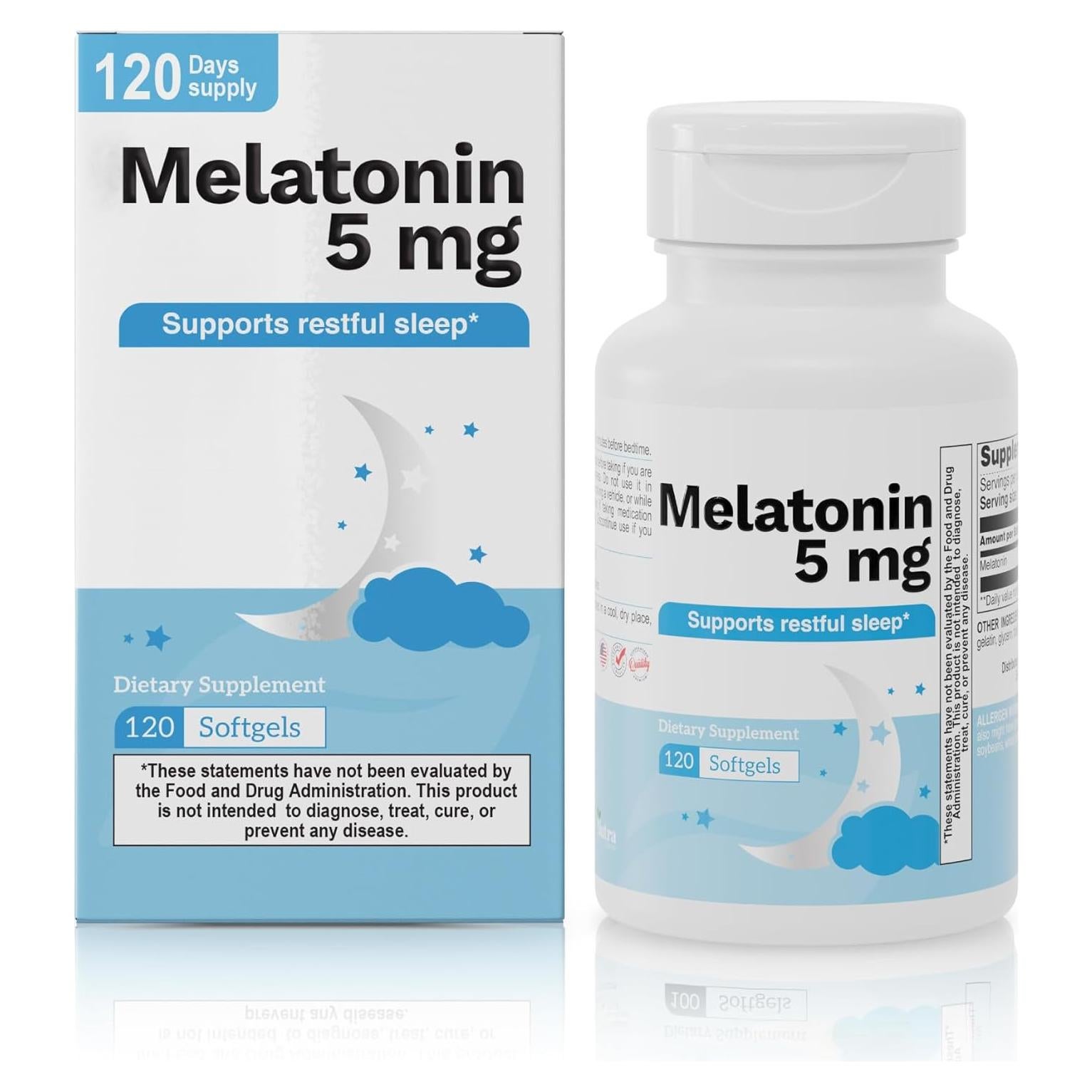 Melatonina 5mg Gelatinas Blandas Nutra - 120 Porciones