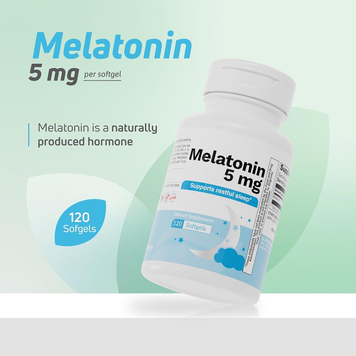 Melatonina 5mg Gelatinas Blandas Nutra - 120 Porciones