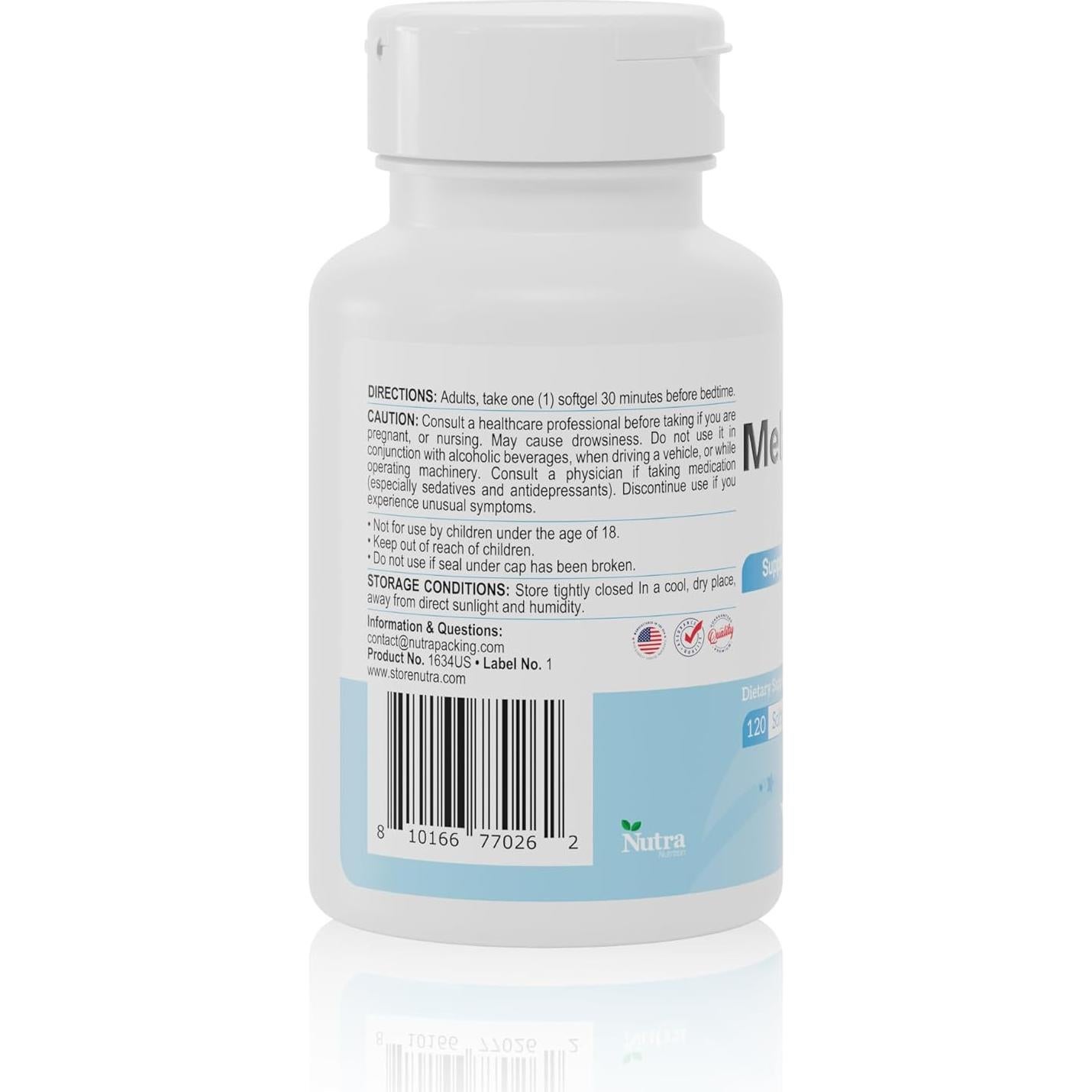 Melatonina 5mg Gelatinas Blandas Nutra - 120 Porciones