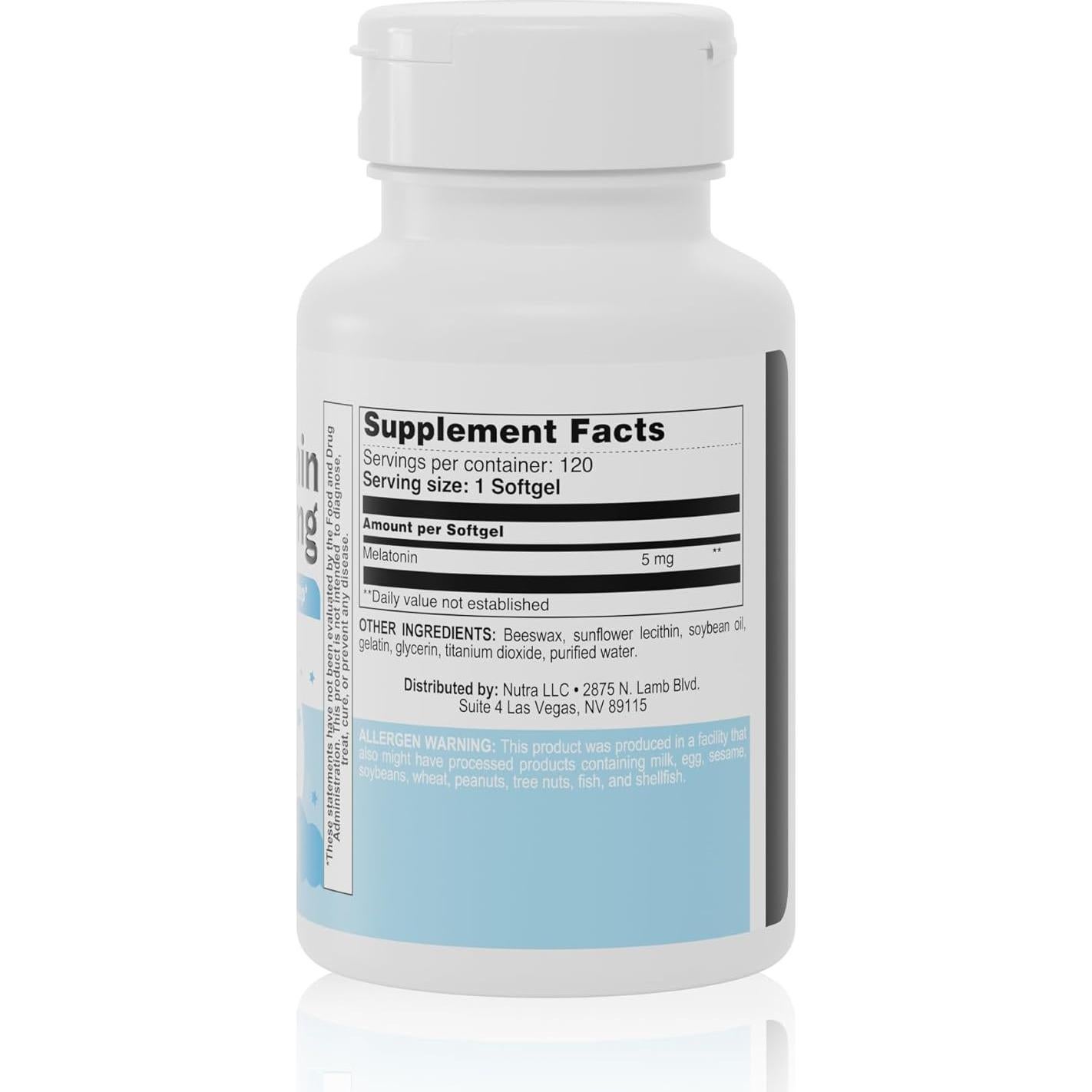 Melatonina 5mg Gelatinas Blandas Nutra - 120 Porciones