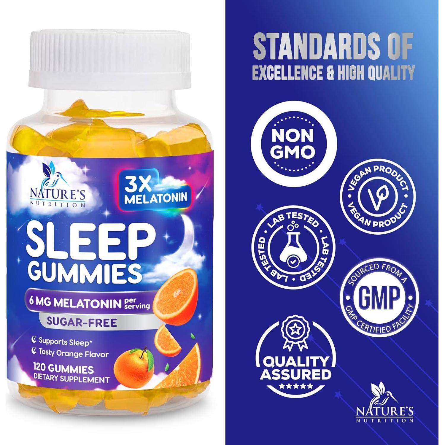 Gomitas para Dormir Sin Azúcar Nature's Nutrition 120 Unidades 6 mg