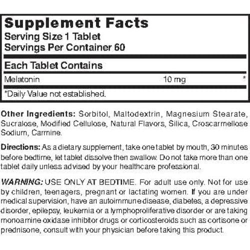 Melatonina 10mg Mezcla de la Naturaleza 60 Tabletas