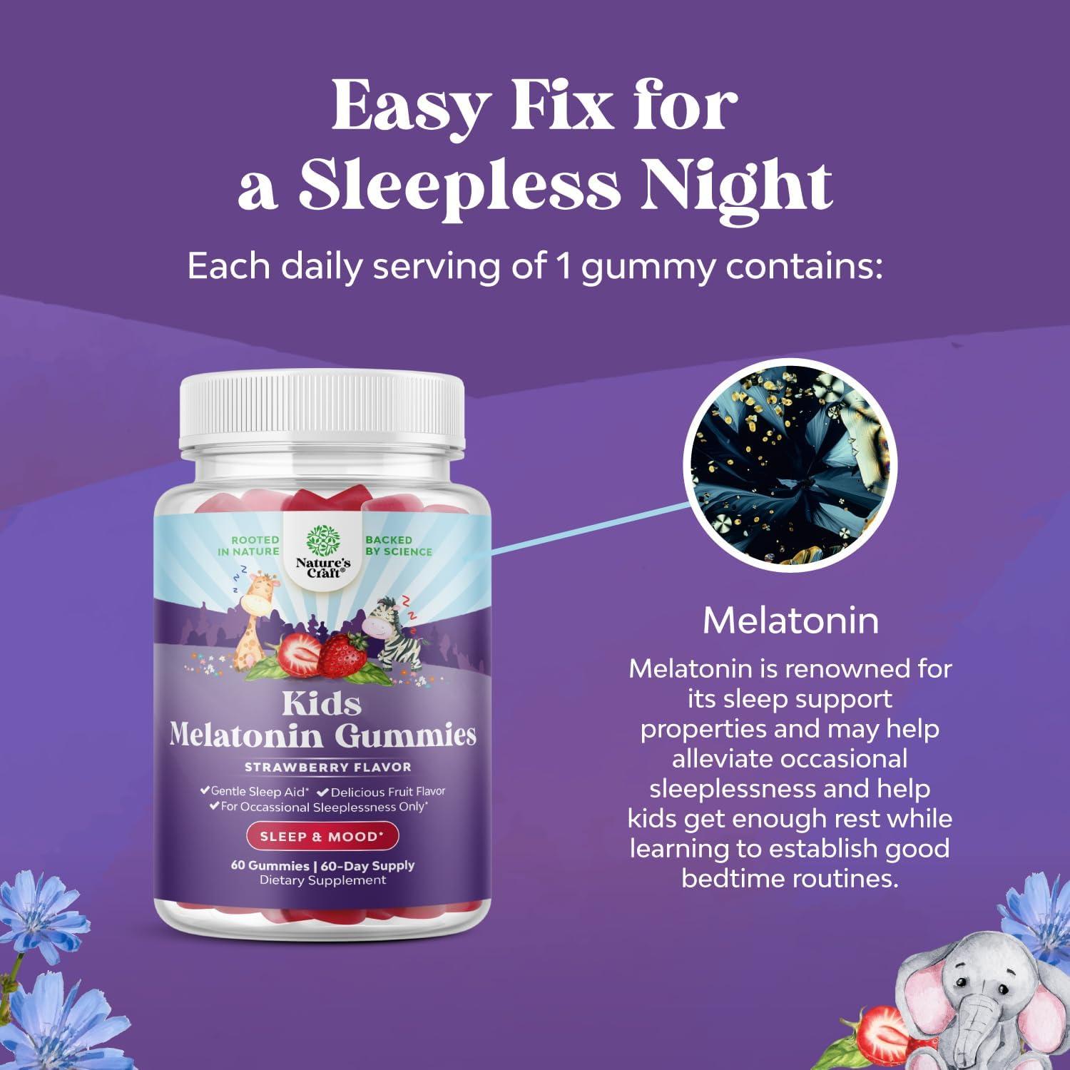 Gomitas de Melatonina Natures Craft 1 mg para Niños 150 g