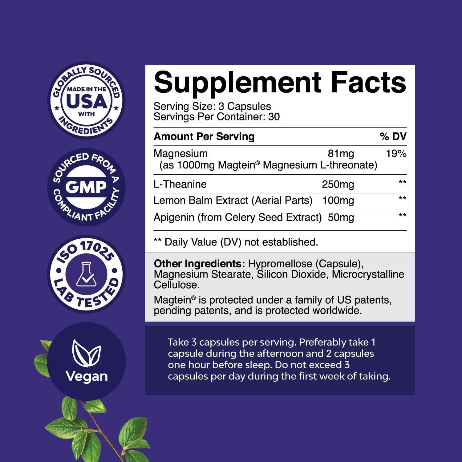 Suplemento de Magnesio Natures Craft 90 Cápsulas - Apoyo Sueño