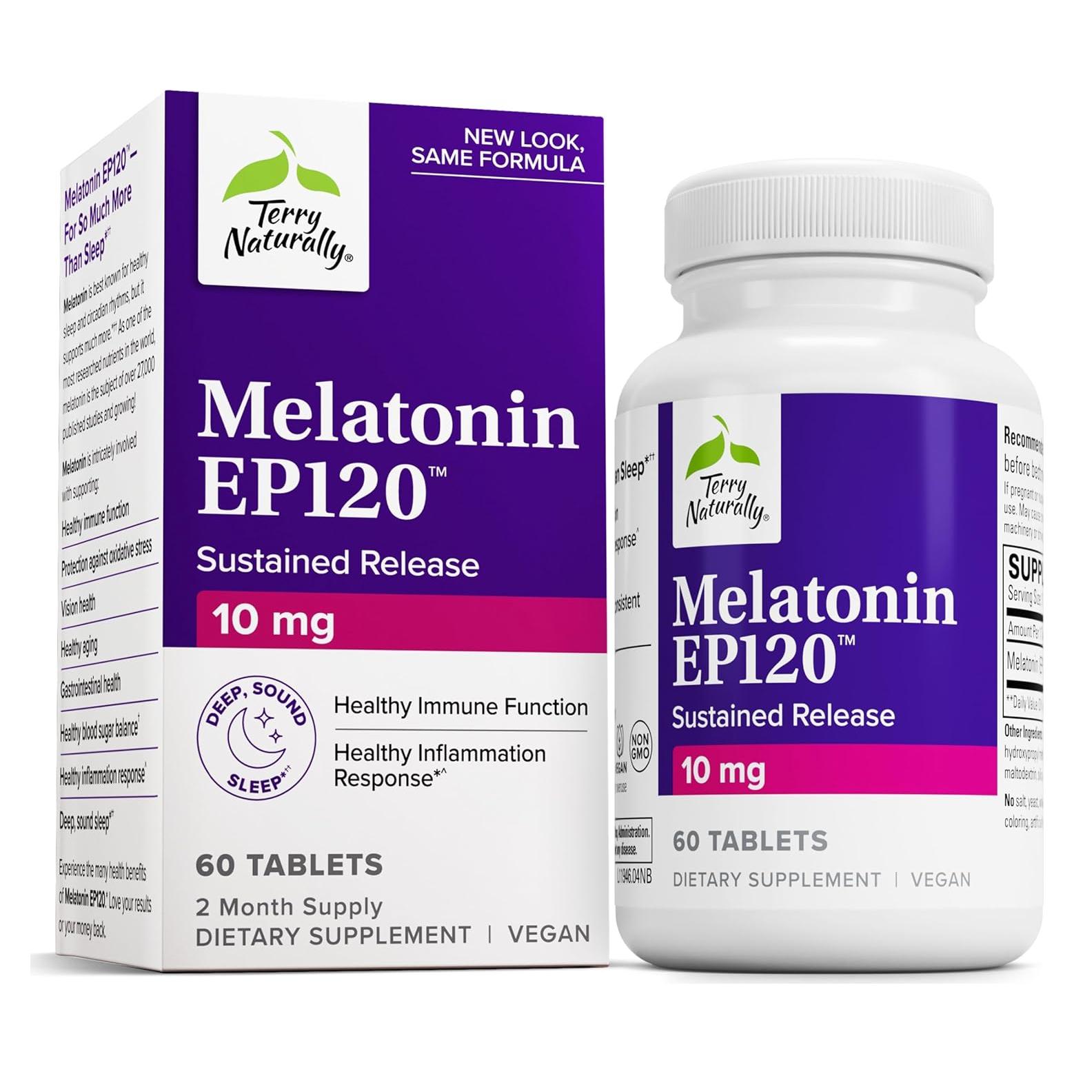 Melatonina Terry Naturally 10mg 60 Tabletas - Suplemento Antioxidante