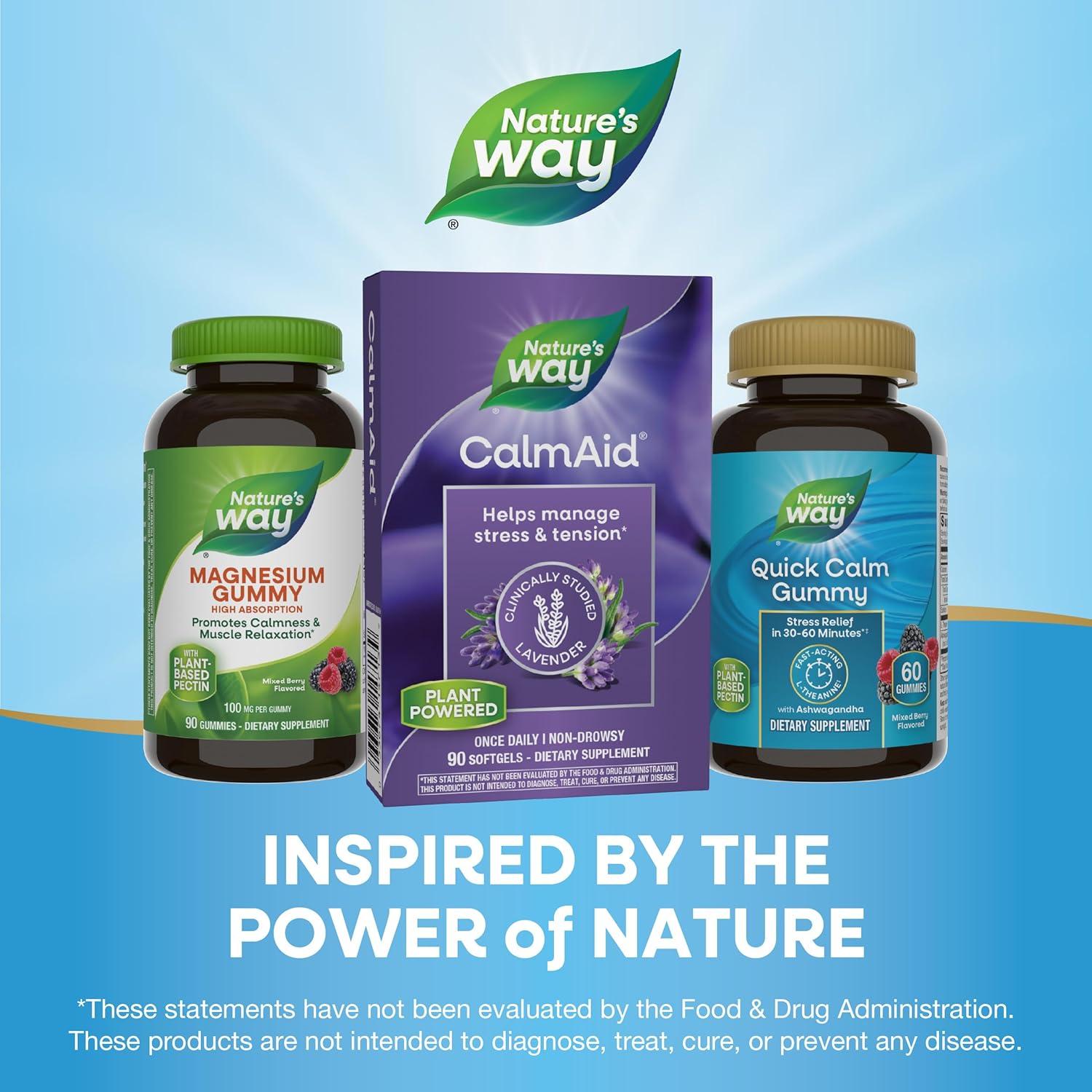 CalmAid Nature's Way 90 Gelatinas Blandas Antiestrés Lavanda