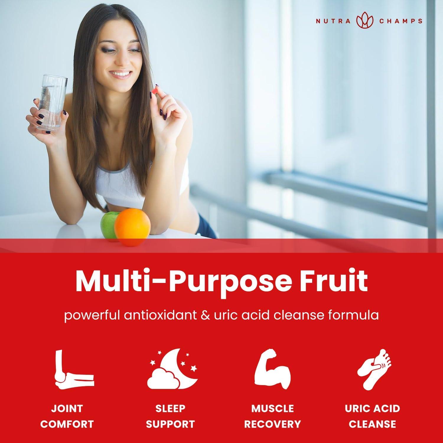 Gomitas Veganas de Cereza Ácida NutraChamps - 3000mg - 60 Unidades