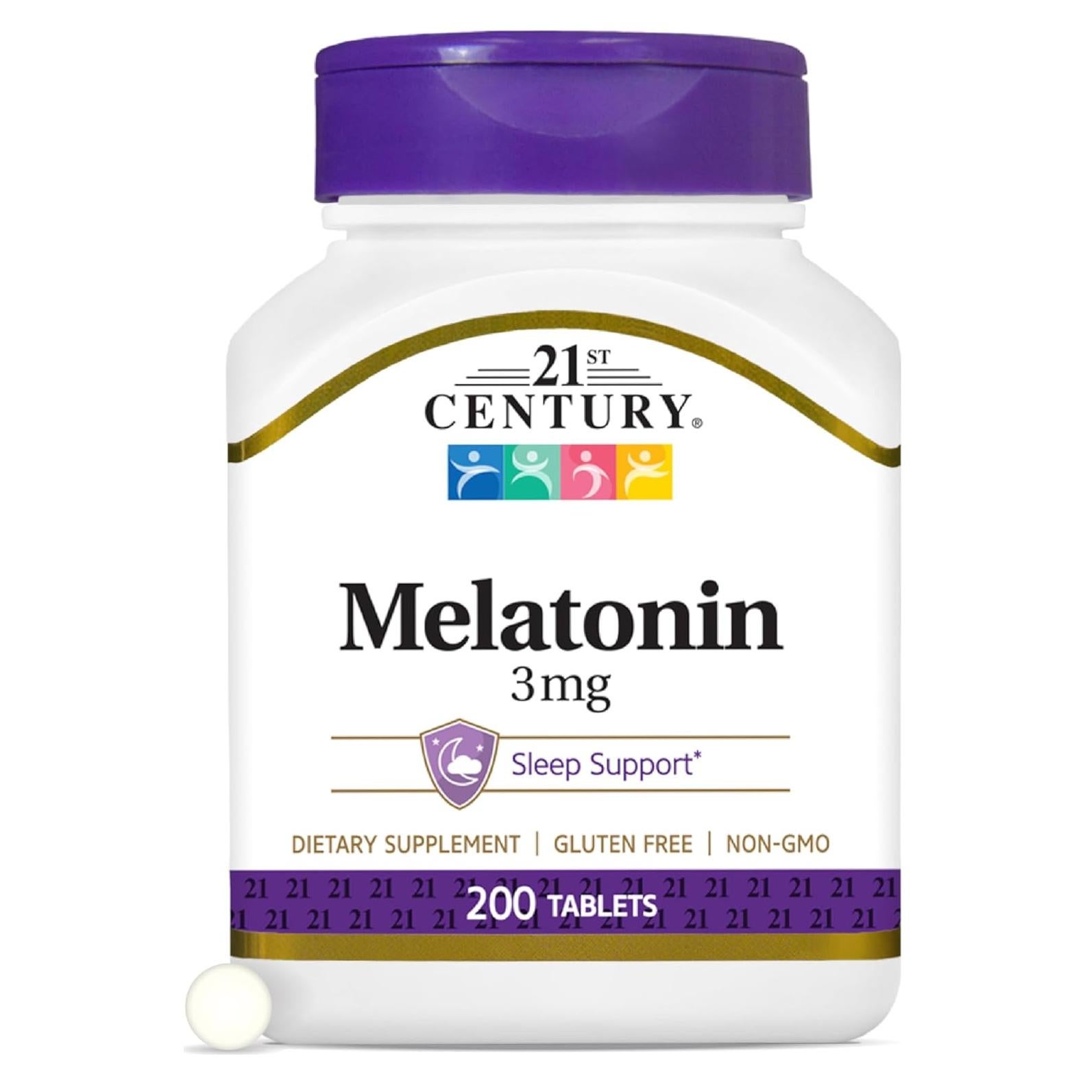 Tabletas de Melatonina 21st Century 3 mg 200 unidades