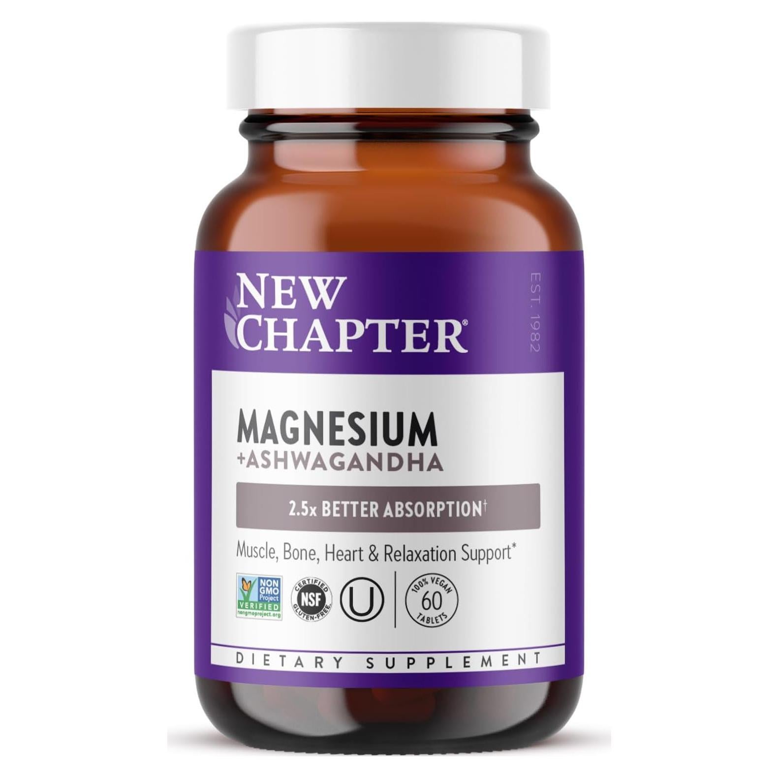 Suplemento de Magnesio Glicinato New Chapter 60 cápsulas