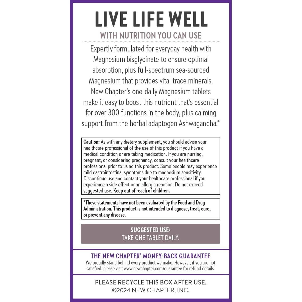 Suplemento de Magnesio Glicinato New Chapter 60 cápsulas