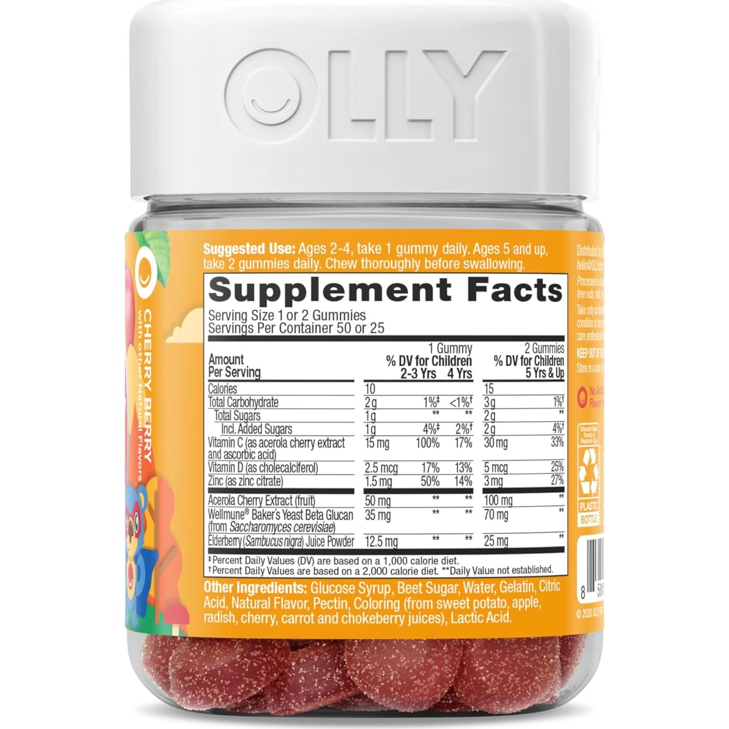 Gummy OLLY Inmunidad Niños 50 Unidades Vitamina C Zinc