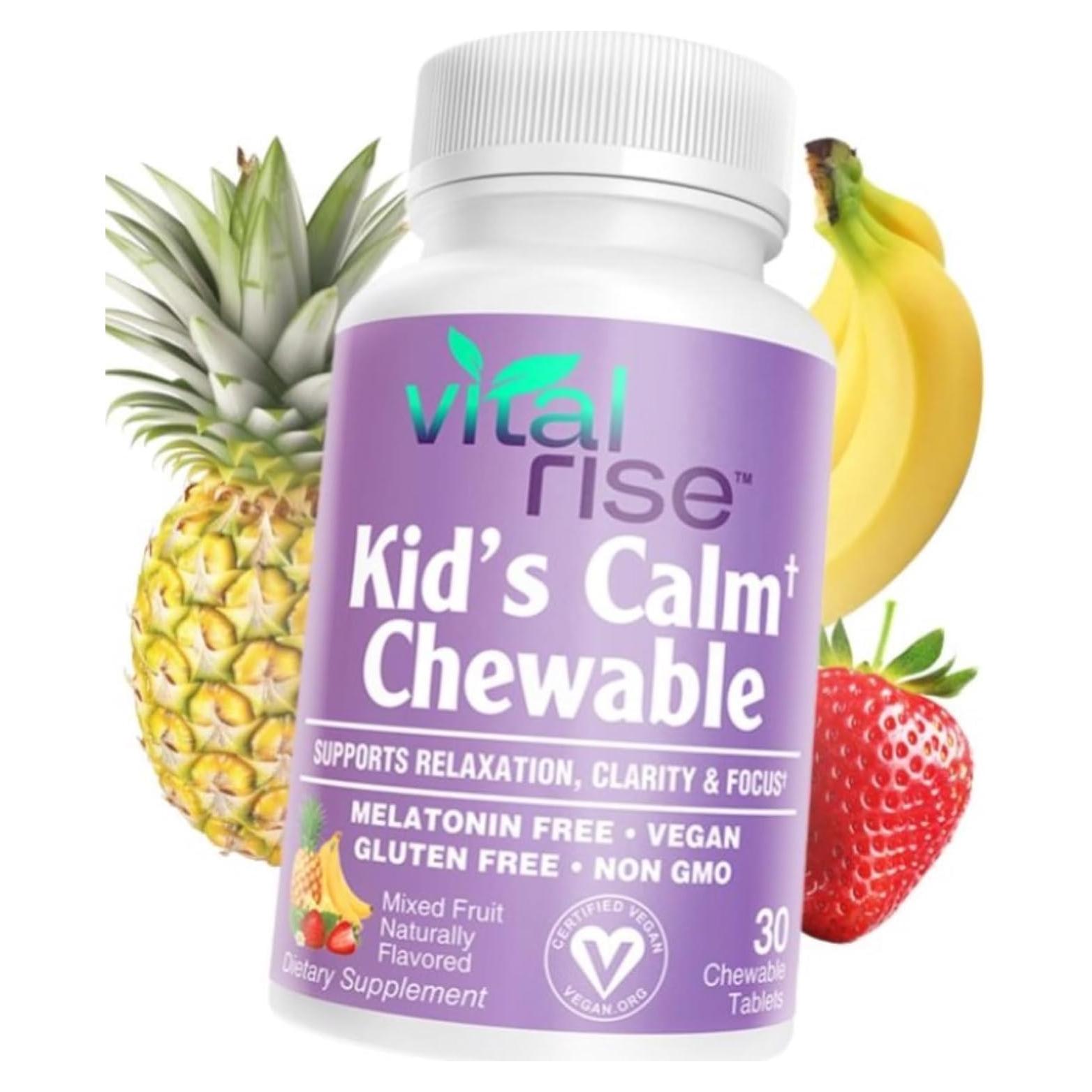 Chicles Calmantes Vital Rise para Niños - 30 Unidades, Sin Azúcar