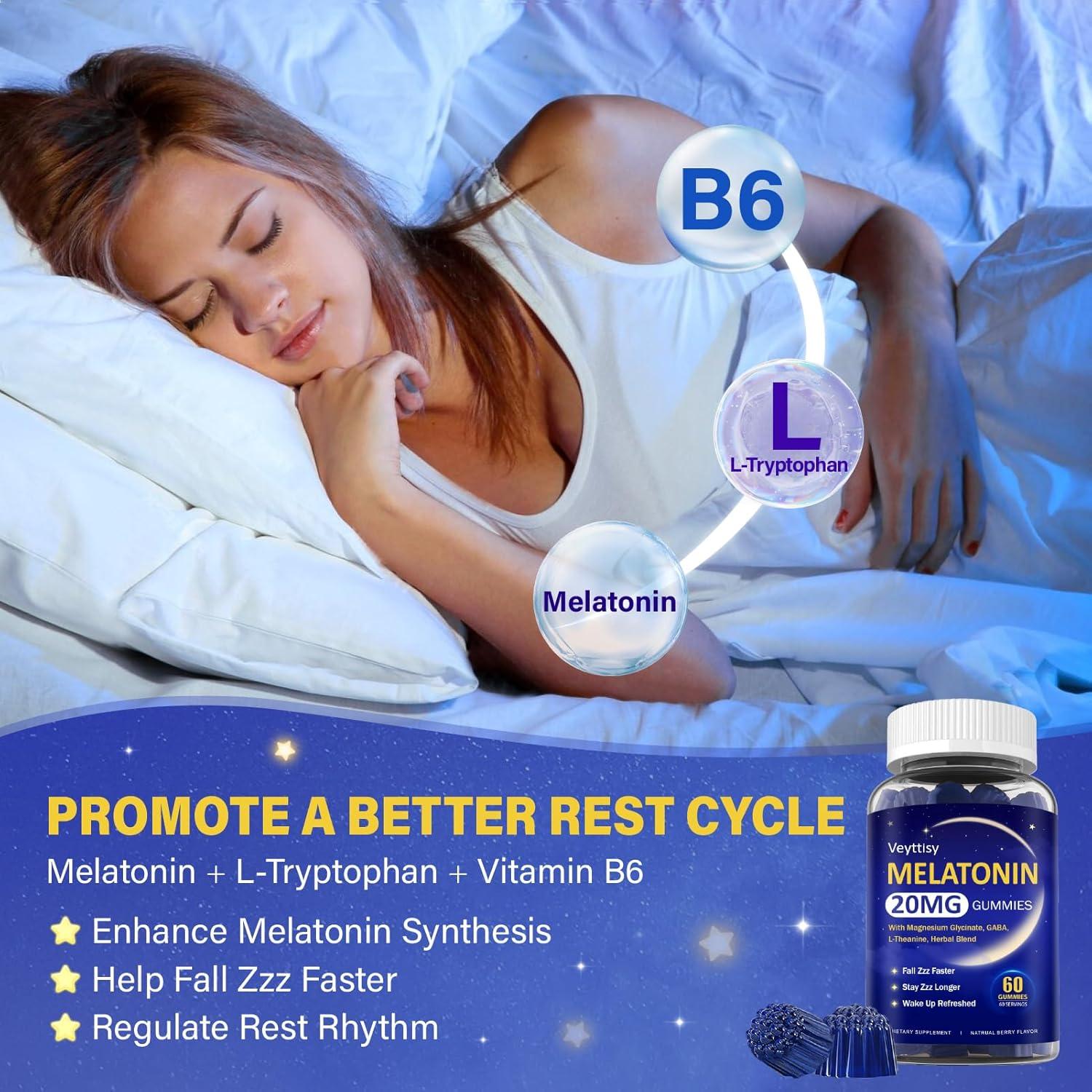 Gomitas de Melatonina 20mg Veyttisy - Veganas, Sabor Frutas Mixtas