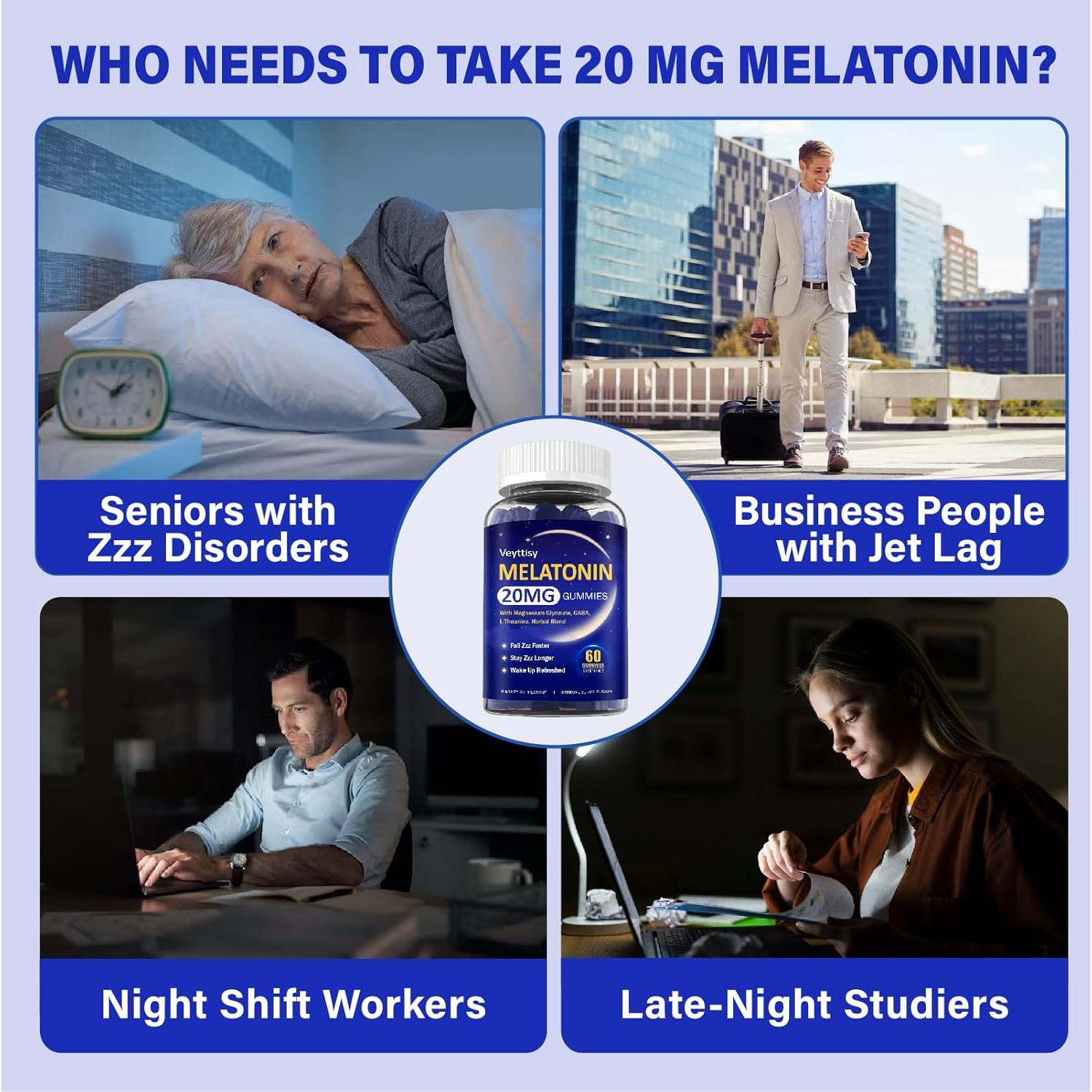 Gomitas de Melatonina 20mg Veyttisy - Veganas, Sabor Frutas Mixtas