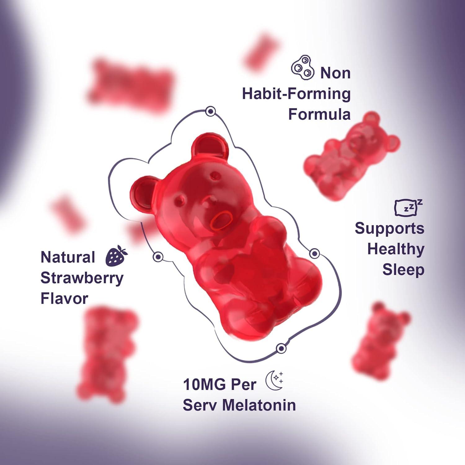 Gomitas de Melatonina 10mg UBER con Ashwagandha 60 Unidades