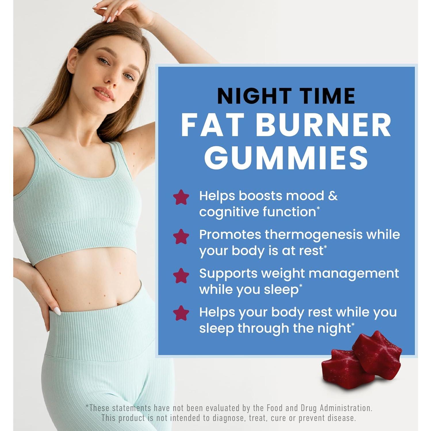 Gomitas quemadoras de grasa nocturna Nobi Nutrition 60 unidades