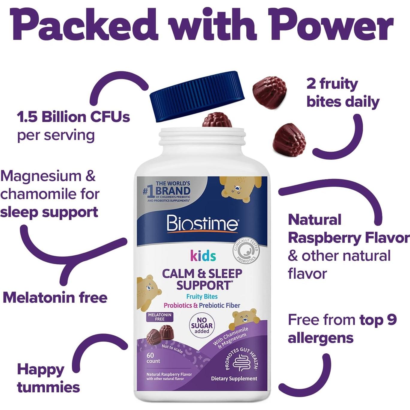 Gominolas Biostime Kids Sleep 60 unidades | Sin azúcares añadidos | Probioticos y magnesio