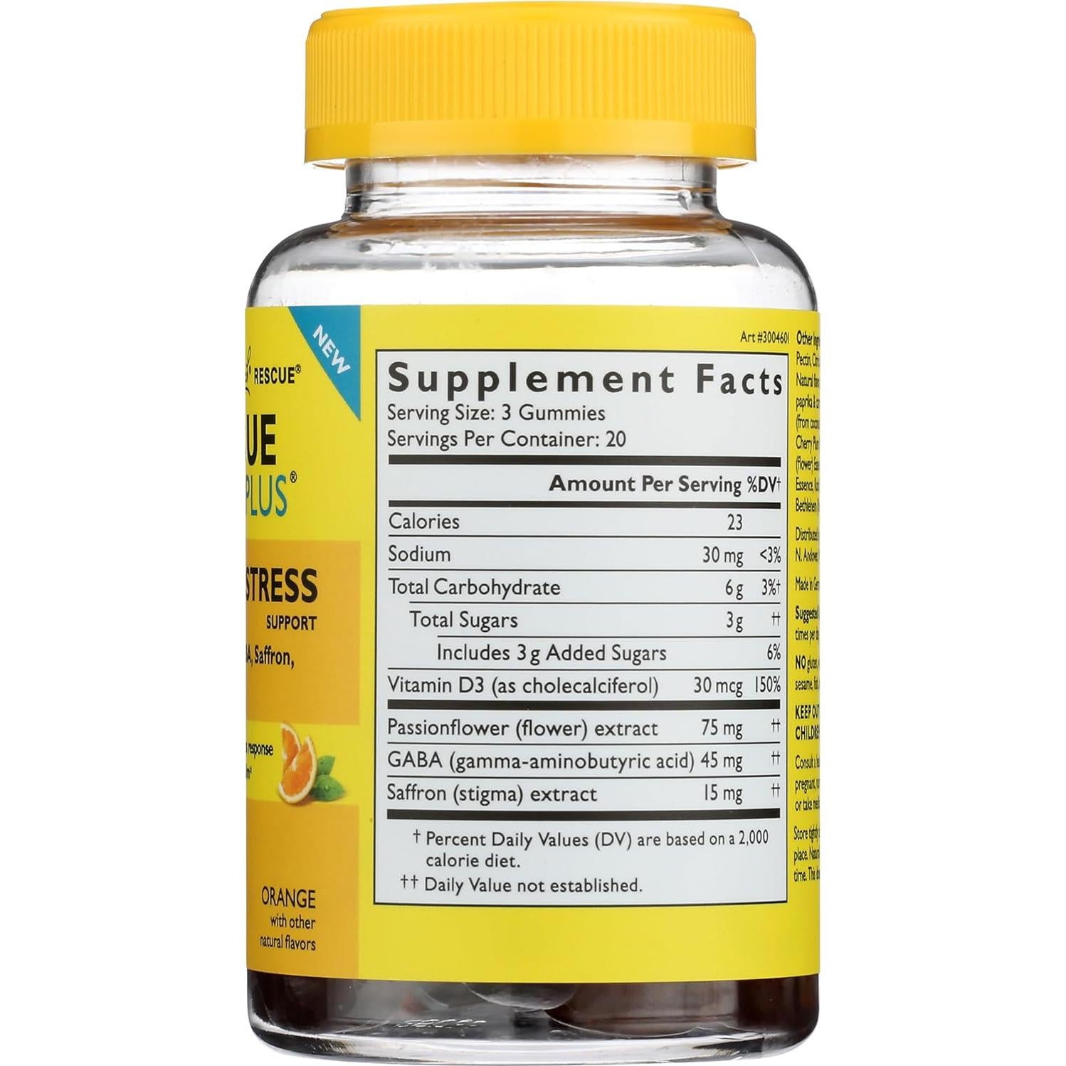 Gomas de Apoyo para el Estado de Ánimo Bach Rescue Plus 60 Unidades