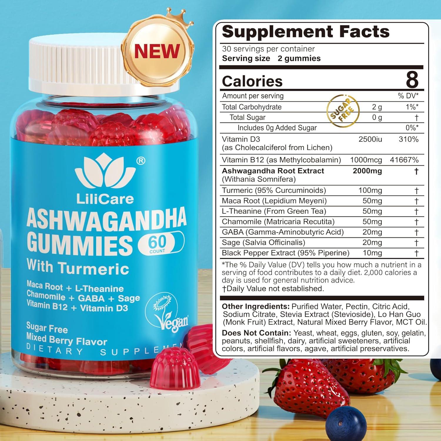 Gomitas de Ashwagandha EnvyDeal 2000mg Veganas 120 Unidades