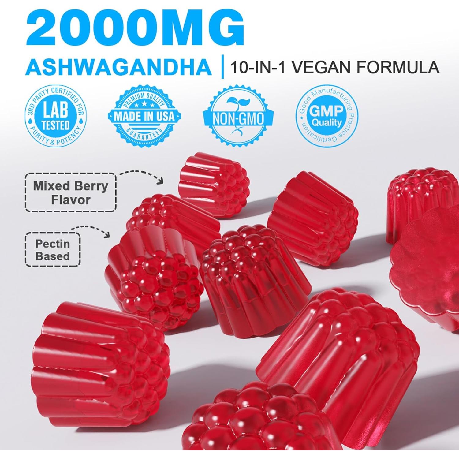 Gomitas de Ashwagandha EnvyDeal 2000mg Veganas 120 Unidades