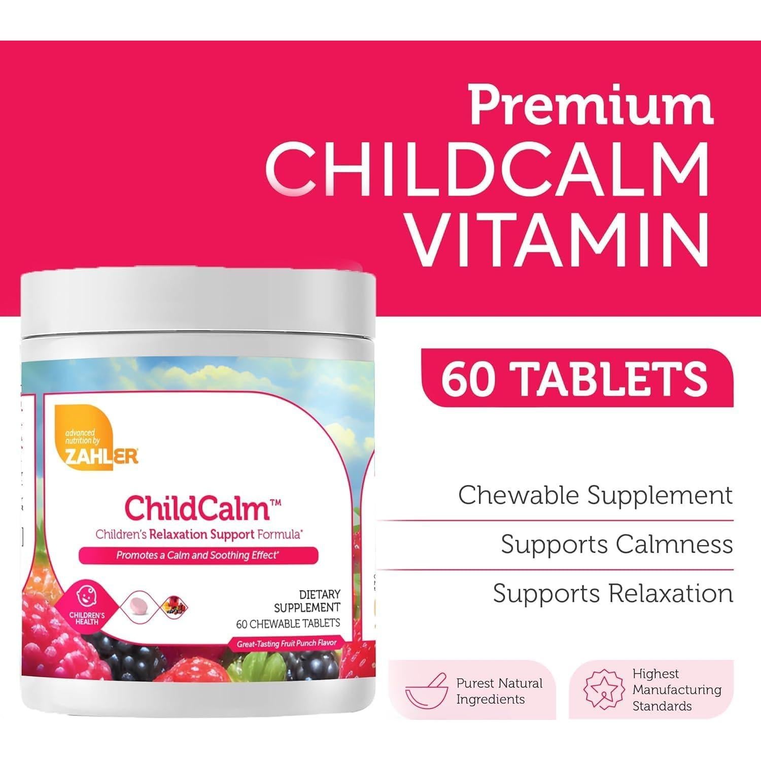 Suplemento Masticable de Magnesio Zahler ChildCalm 60 Tabletas