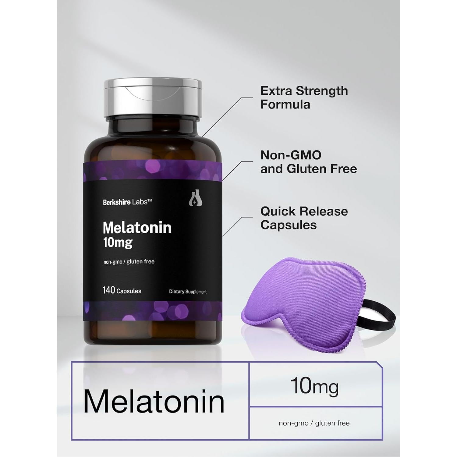 Melatonina 10mg Horbaach 140 Cápsulas Liberación Rápida