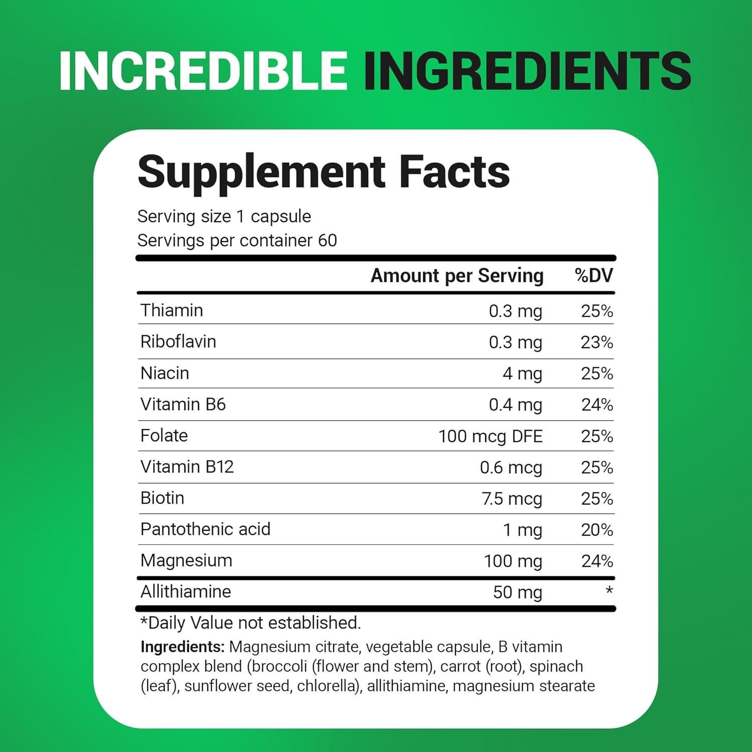 Suplemento Complejo de Vitaminas B Dr. Berg - 60 Cápsulas