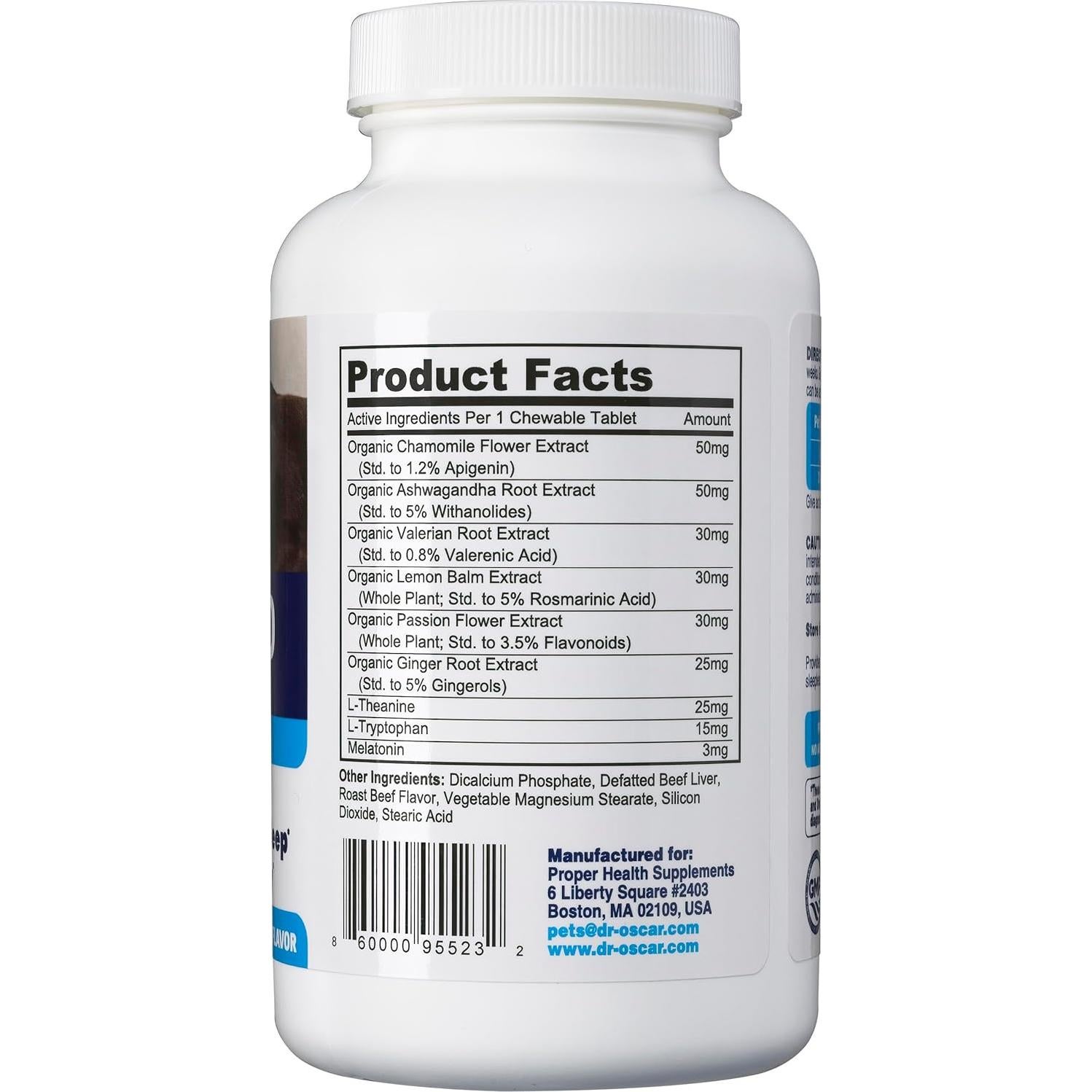 Pastillas para dormir perros Dr. Oscar con melatonina 120 tabletas