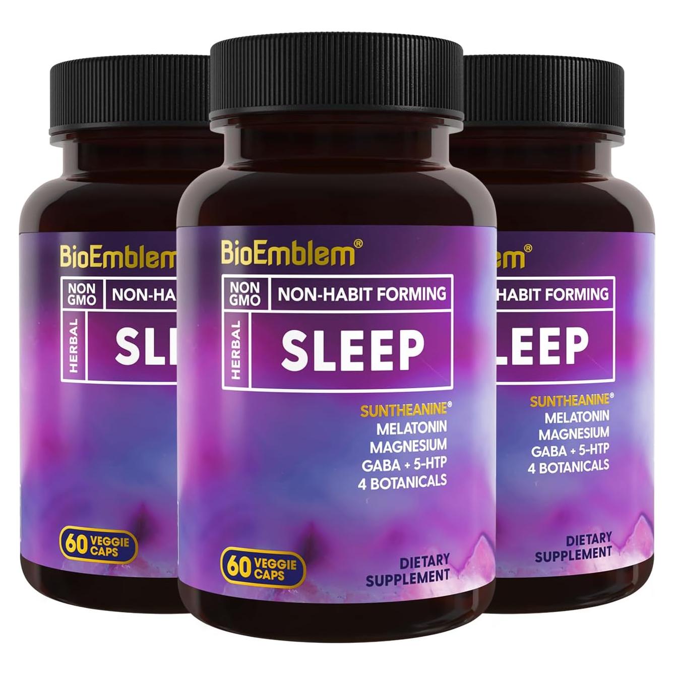 Suplemento Natural para Dormir BioEmblem 60 Cápsulas