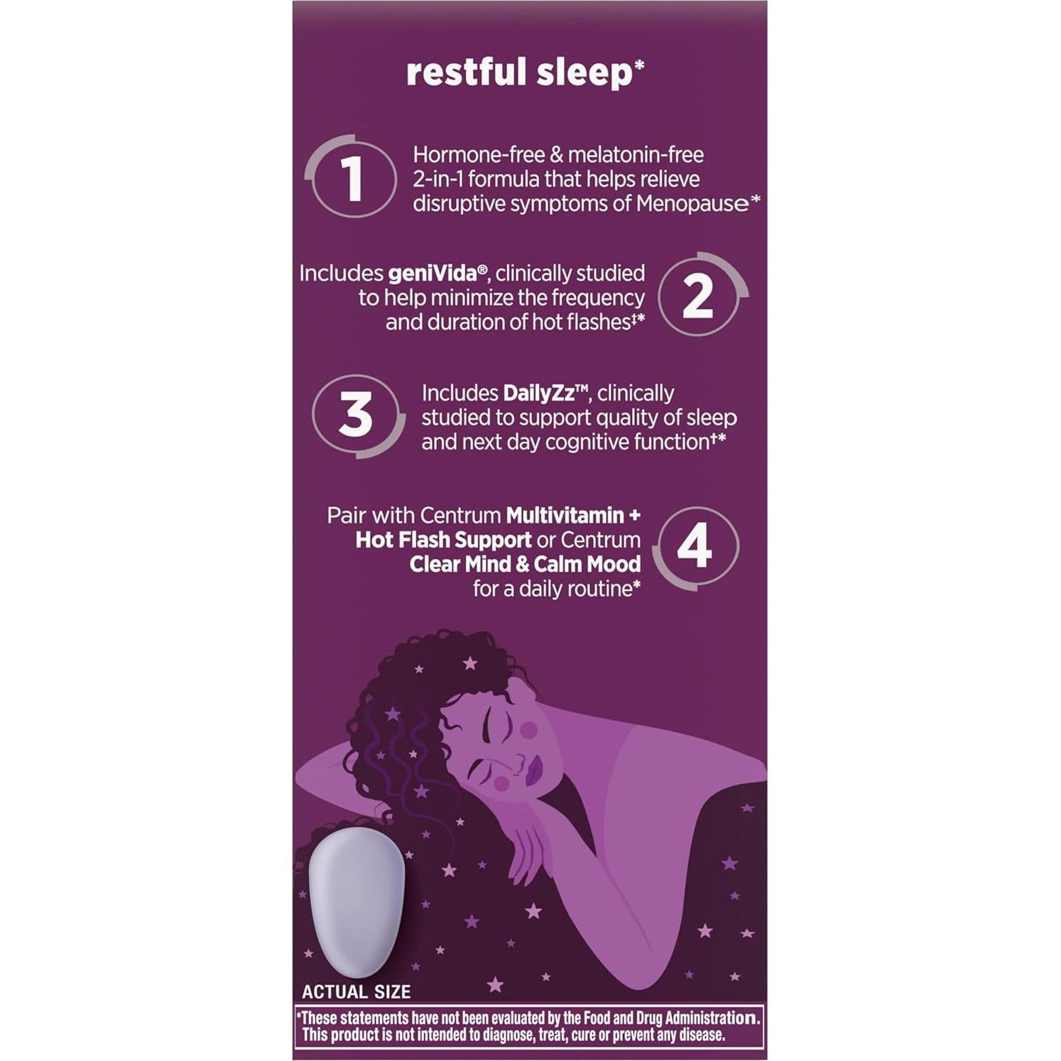 Tabletas Centrum Sueño Tranquilo Menopausia 28 Unidades