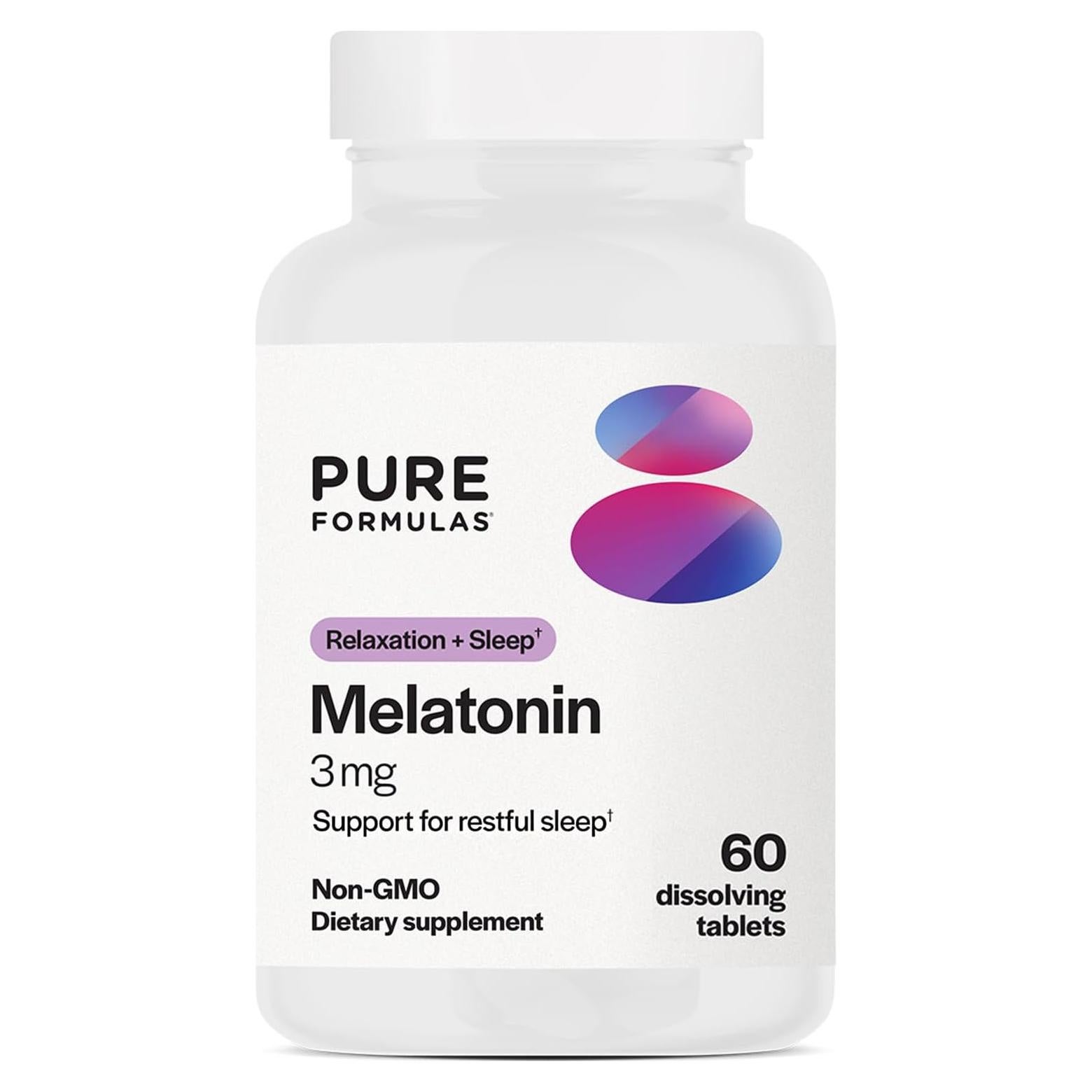 Melatonina 3 mg PureFormulas - 60 Tabletas para Sueño Reparador