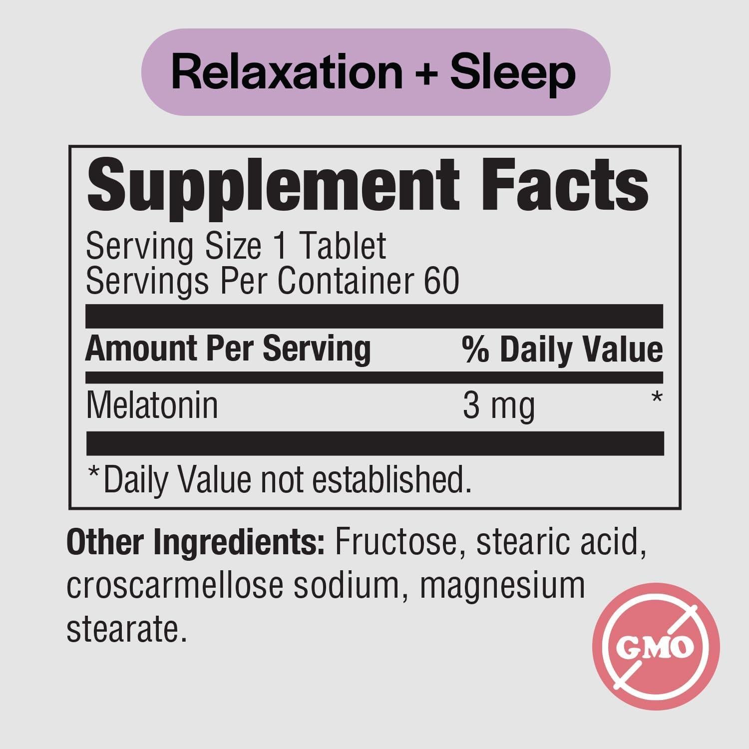 Melatonina 3 mg PureFormulas - 60 Tabletas para Sueño Reparador