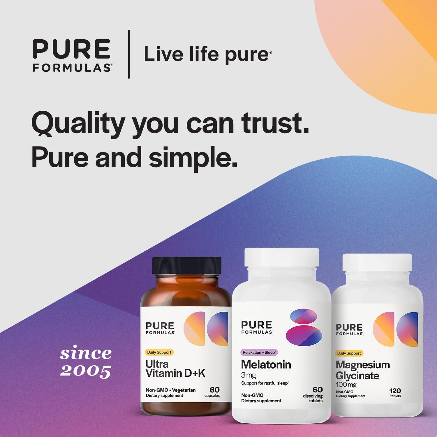 Melatonina 3 mg PureFormulas - 60 Tabletas para Sueño Reparador